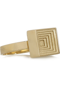 Square Spinner 18-karat gold ring