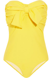 Miu Miu Bow-embellished bandeau swimsuit