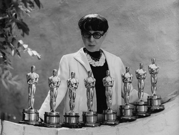 Edith Head with her eight Academy Awards