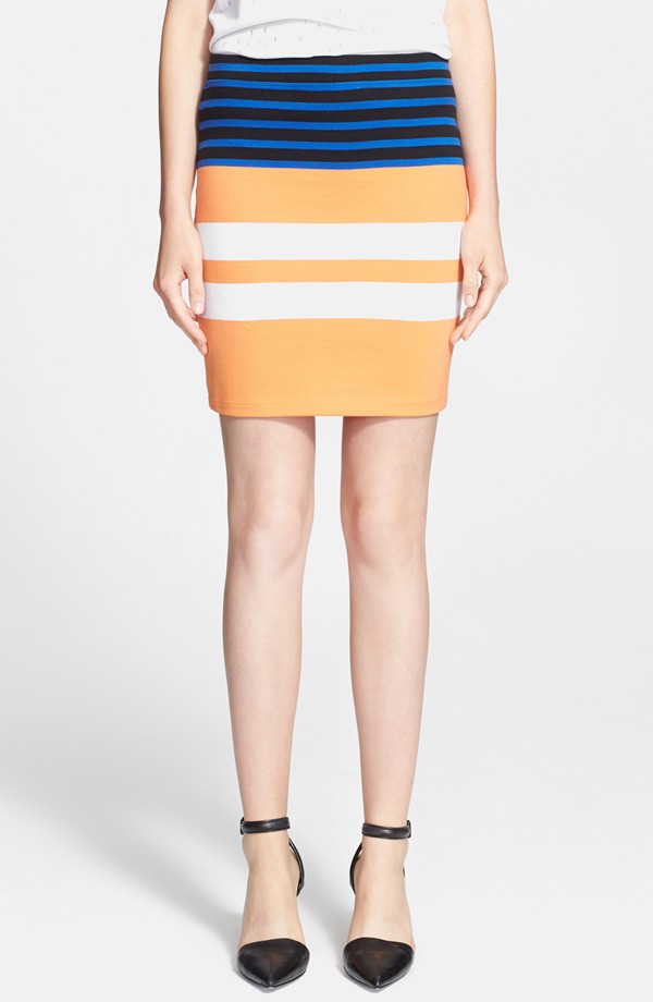T by Alexander Wang Engineered Stripe Pencil Skirt